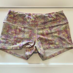 Fleo Pink and Yellow Athletic Shorts Performance Fit